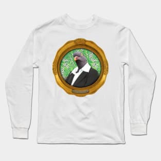 Green Pigeon Lady in Vintage Frame Long Sleeve T-Shirt